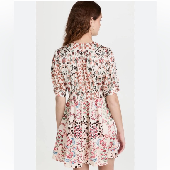 BA&SH Ganiela Mixed-Print Floral Button-front Mini Dress - Picture 5 of 12